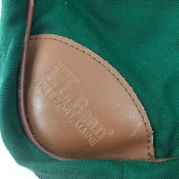 L L Bean Green Canvas Travel Luggage Suitcase Vtg - Picture 2 of 11